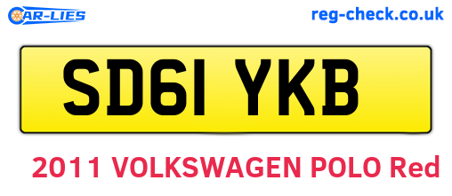 SD61YKB are the vehicle registration plates.