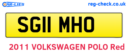 SG11MHO are the vehicle registration plates.