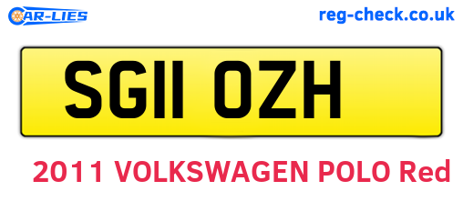SG11OZH are the vehicle registration plates.