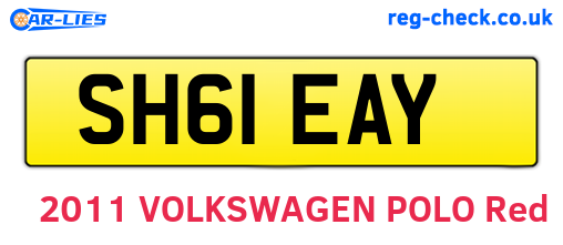 SH61EAY are the vehicle registration plates.