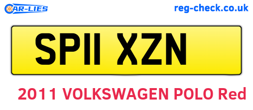 SP11XZN are the vehicle registration plates.