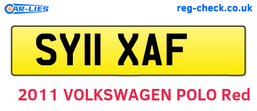 SY11XAF are the vehicle registration plates.