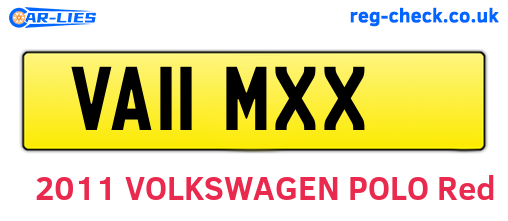 VA11MXX are the vehicle registration plates.
