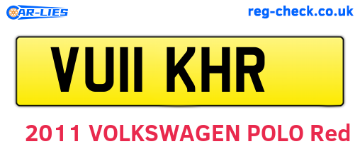 VU11KHR are the vehicle registration plates.