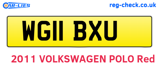 WG11BXU are the vehicle registration plates.