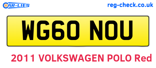WG60NOU are the vehicle registration plates.