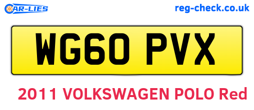 WG60PVX are the vehicle registration plates.