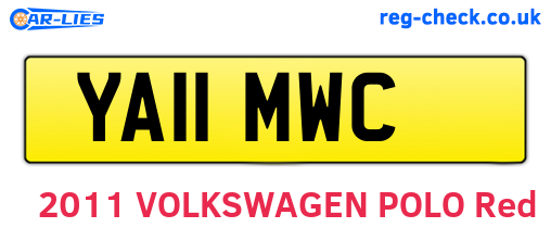 YA11MWC are the vehicle registration plates.