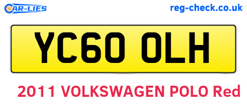 YC60OLH are the vehicle registration plates.