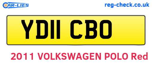 YD11CBO are the vehicle registration plates.