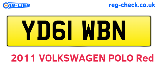 YD61WBN are the vehicle registration plates.