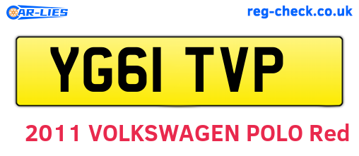 YG61TVP are the vehicle registration plates.