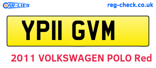 YP11GVM are the vehicle registration plates.