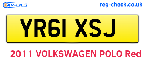 YR61XSJ are the vehicle registration plates.