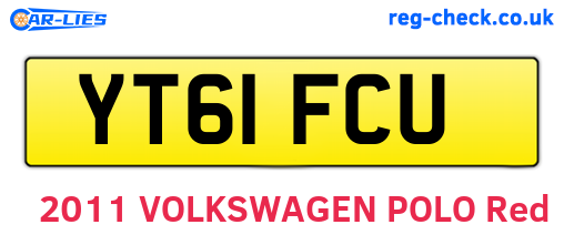 YT61FCU are the vehicle registration plates.