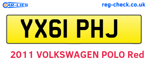 YX61PHJ are the vehicle registration plates.