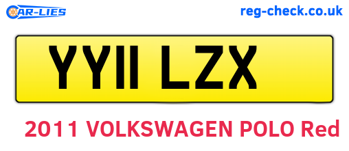 YY11LZX are the vehicle registration plates.