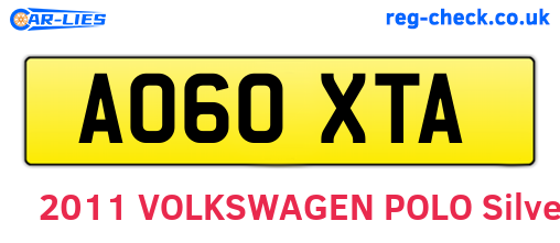 AO60XTA are the vehicle registration plates.