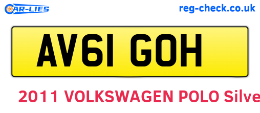 AV61GOH are the vehicle registration plates.