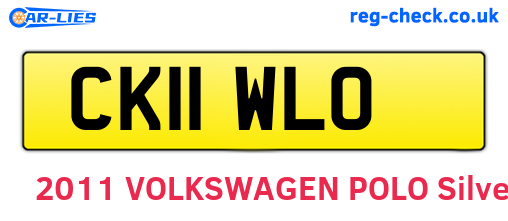CK11WLO are the vehicle registration plates.