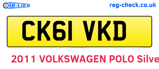 CK61VKD are the vehicle registration plates.