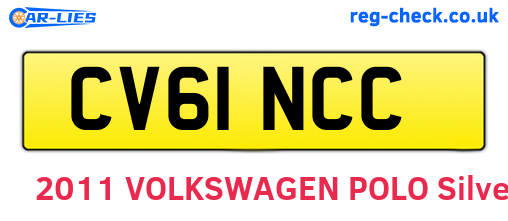 CV61NCC are the vehicle registration plates.