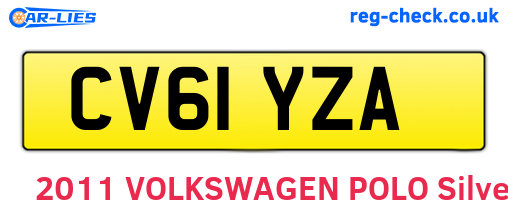 CV61YZA are the vehicle registration plates.