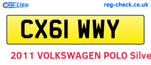 CX61WWY are the vehicle registration plates.