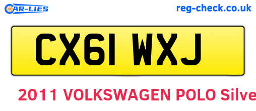 CX61WXJ are the vehicle registration plates.