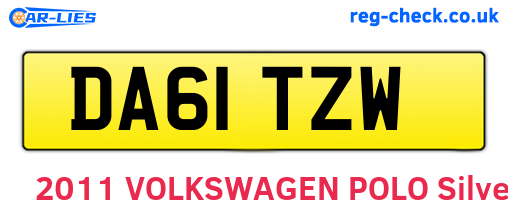 DA61TZW are the vehicle registration plates.