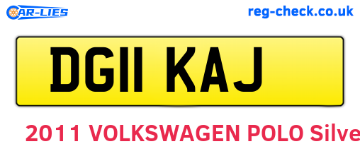 DG11KAJ are the vehicle registration plates.