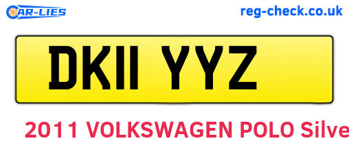 DK11YYZ are the vehicle registration plates.