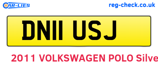 DN11USJ are the vehicle registration plates.