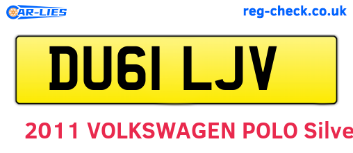 DU61LJV are the vehicle registration plates.