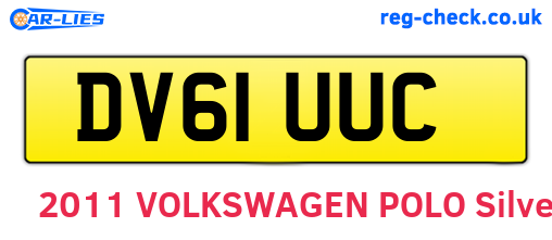 DV61UUC are the vehicle registration plates.