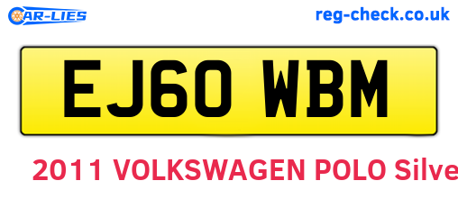 EJ60WBM are the vehicle registration plates.