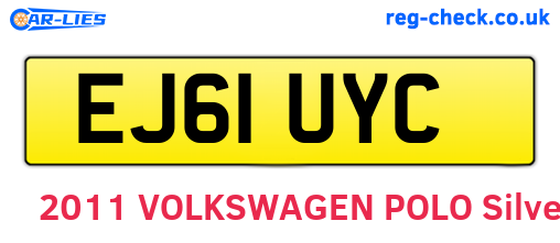 EJ61UYC are the vehicle registration plates.