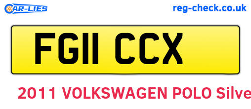 FG11CCX are the vehicle registration plates.