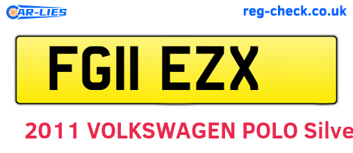 FG11EZX are the vehicle registration plates.