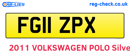 FG11ZPX are the vehicle registration plates.