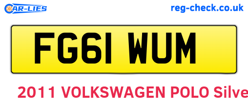 FG61WUM are the vehicle registration plates.