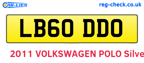 LB60DDO are the vehicle registration plates.