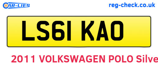 LS61KAO are the vehicle registration plates.
