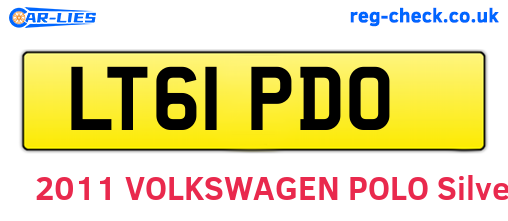 LT61PDO are the vehicle registration plates.