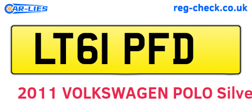 LT61PFD are the vehicle registration plates.