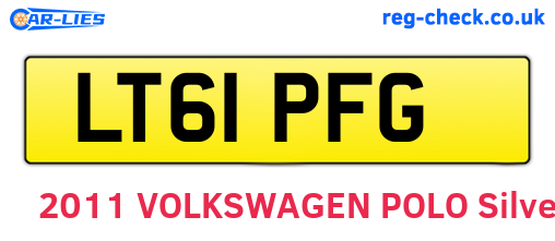 LT61PFG are the vehicle registration plates.