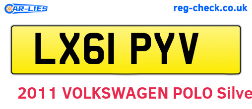 LX61PYV are the vehicle registration plates.