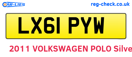 LX61PYW are the vehicle registration plates.