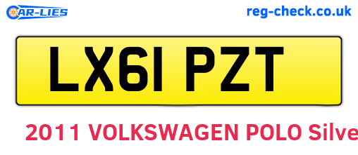 LX61PZT are the vehicle registration plates.