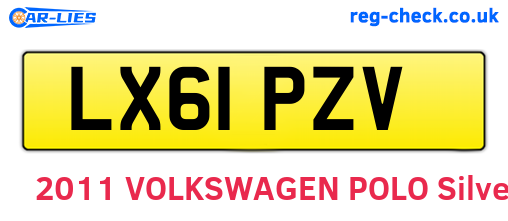 LX61PZV are the vehicle registration plates.